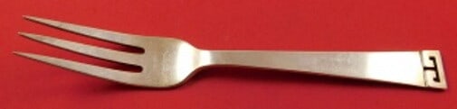 Allan Adler Chinese Key Sterling Silver 3-Tine Fork 6.75" Modernism: Allan Adler Chinese Key Sterling Silver 3-Tine Fork 6.75" Modernism This exquisite 3-tine fork, designed in the 'Chinese Key' pattern by renowned maker Allan Adler, showcases the elegance of post-1940