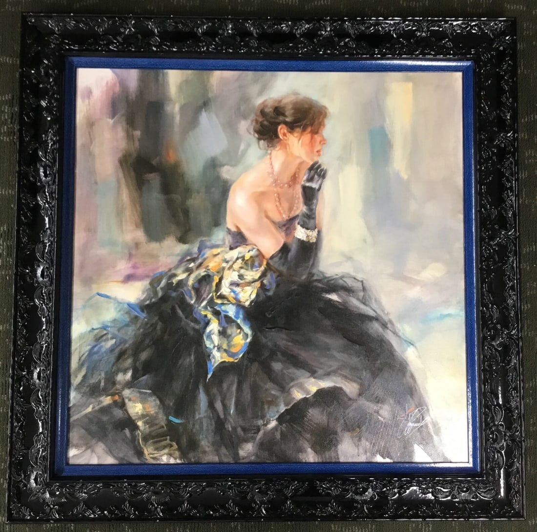 Anna Razumovskaya Little Dream I S/N Limited Edition Giclee Canvas Framed Art: Anna Razumovskaya Little Dream I S/N Limited Edition Giclee Canvas Framed Art Discover the enchanting "Little Dream I" by Anna Razumovskaya, a captivating hand-embellished giclee on canvas that beauti