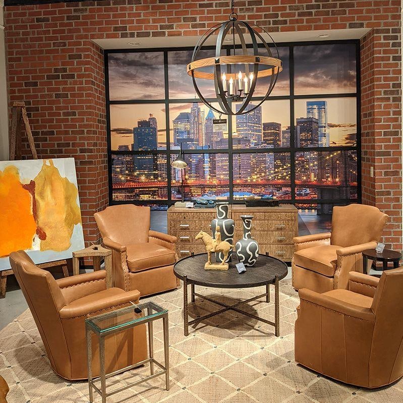 Woodbridge Broomfield Circular Metal Cocktail Table 19H x 43W x 43D: Woodbridge Broomfield Circular Metal Cocktail Table 19H x 43W x 43D Enhance your living space with the Broomfield Circular Metal Cocktail Table, designed with modern elegance in mind. This stylish coc