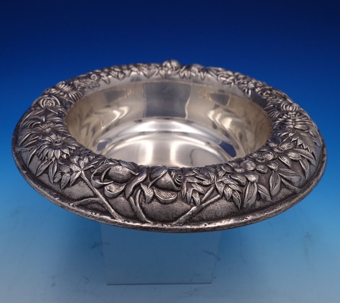 Kirk Repousse Sterling Silver Champagne Coaster 2.5 x 9.5 inches #219AF (1 of 6)