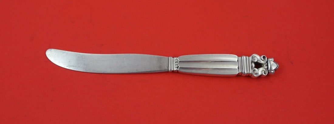 Georg Jensen Acorn Sterling Silver Child's Fruit Knife 7 1/4": Georg Jensen Acorn Sterling Silver Child's Fruit Knife 7 1/4" This exquisite fruit knife from the Acorn pattern by Georg Jensen features a hollow handle crafted from high-quality sterling silver. Meas