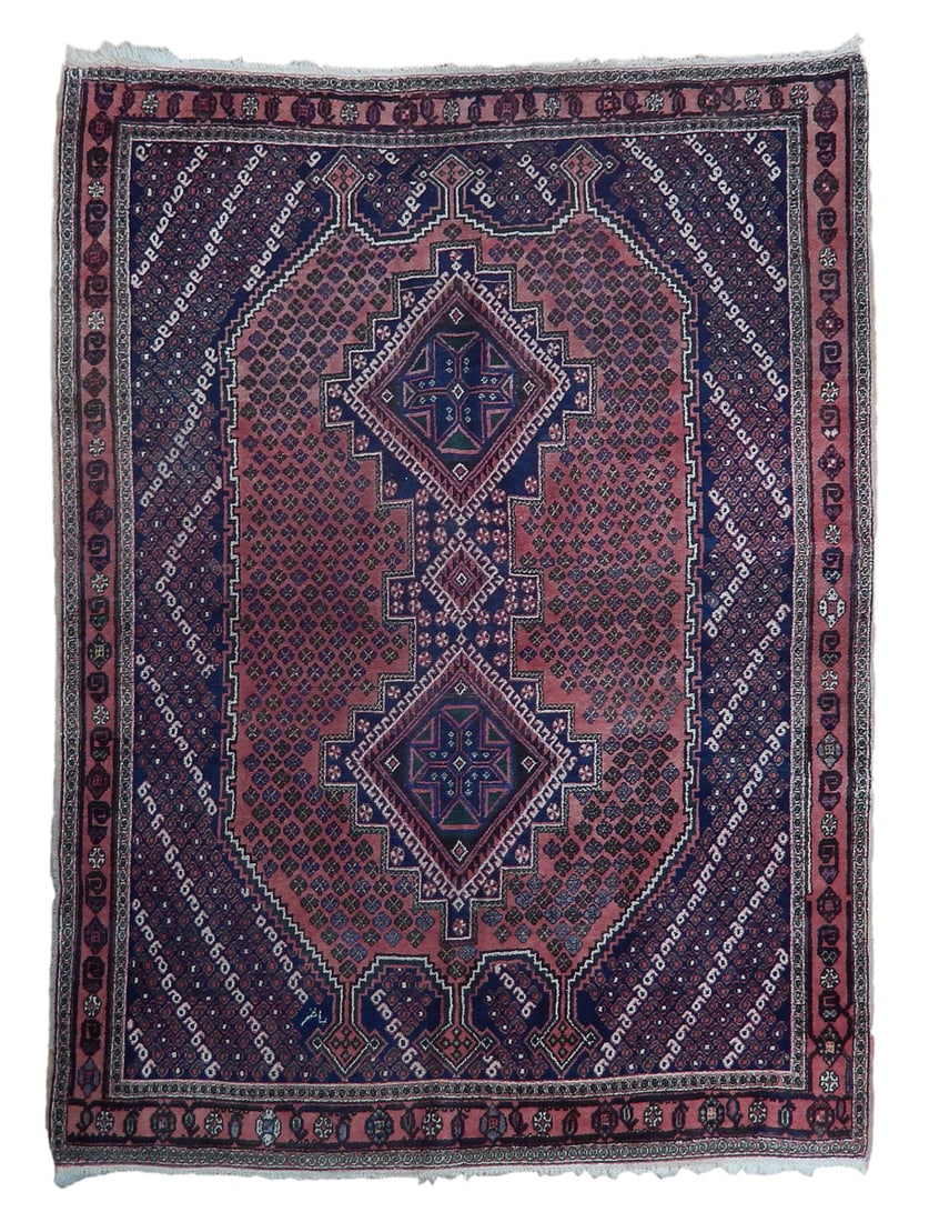 Handcrafted 4.9 x 6.2 Brownish Persian Area Rug from Iran: Handcrafted 4.9 x 6.2 Brownish Persian Area Rug from Iran Free continental US Shipping Enhance your living space with this exquisite handcrafted Persian rug, measuring 4' 9" x 6' 2". This area rug fea