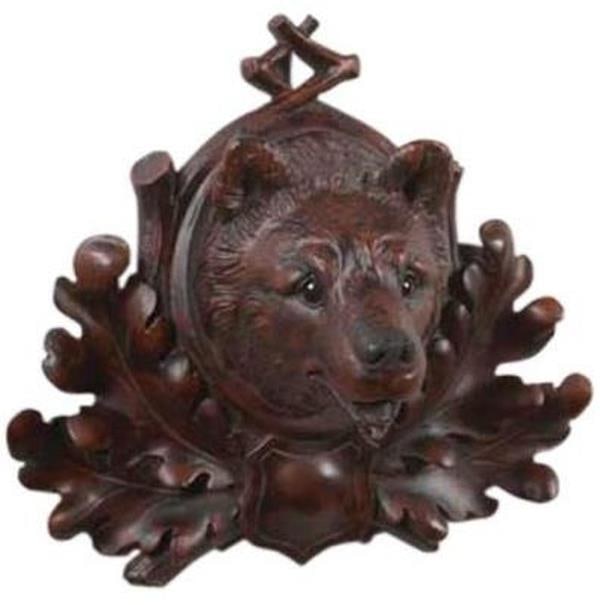 Rustic Lodge Bear Head Plaque Oxblood Red Resin 9x9x6: Rustic Lodge Bear Head Plaque Oxblood Red Resin 9x9x6 Enhance your lodge decor with this Rustic Bear Head Plaque, a charming and unique piece that brings the wilderness indoors. Hand-cast and hand-pai