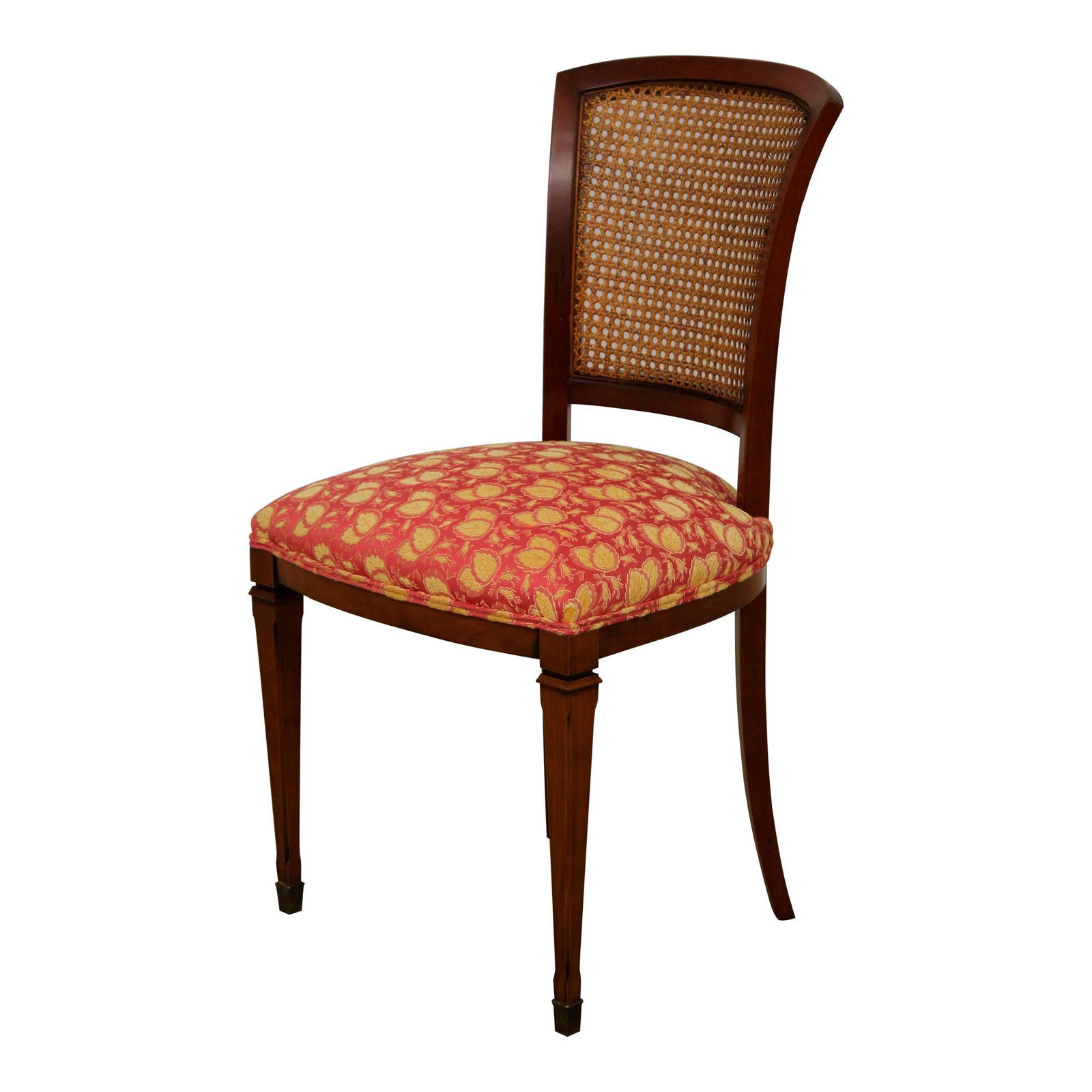Colombo Italian Regency Cane Back Desk Chair Elegant Upholstered Accent: Colombo Italian Regency Cane Back Desk Chair Elegant Upholstered Accent This exquisite Colombo Italian Cane Back Regency Side Desk Chair showcases high-quality construction and elegant design, perfect