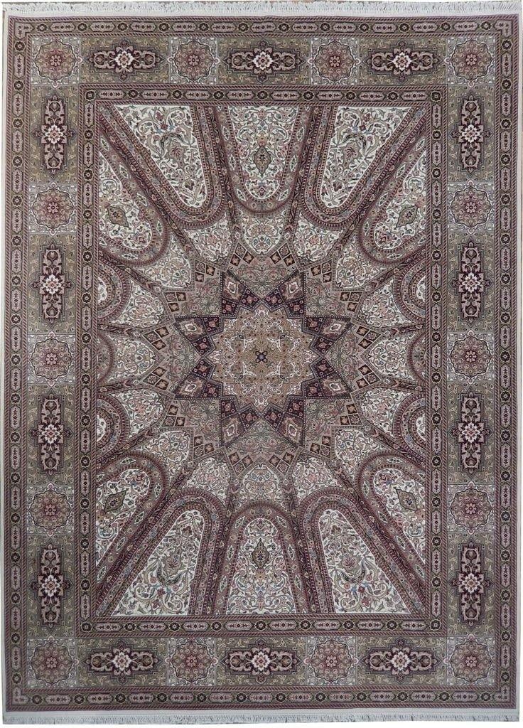 Luxurious 8.8 x 11.6 Wool Silk Sino DOM Isfahan Rug: Luxurious 8.8 x 11.6 Wool Silk Sino DOM Isfahan Rug Free continental US Shipping Enhance your home with this exquisite 8.8 x 11.6 High-End Wool & Silk Sino D. OM Isfahan Rug, a luxurious piece that sh