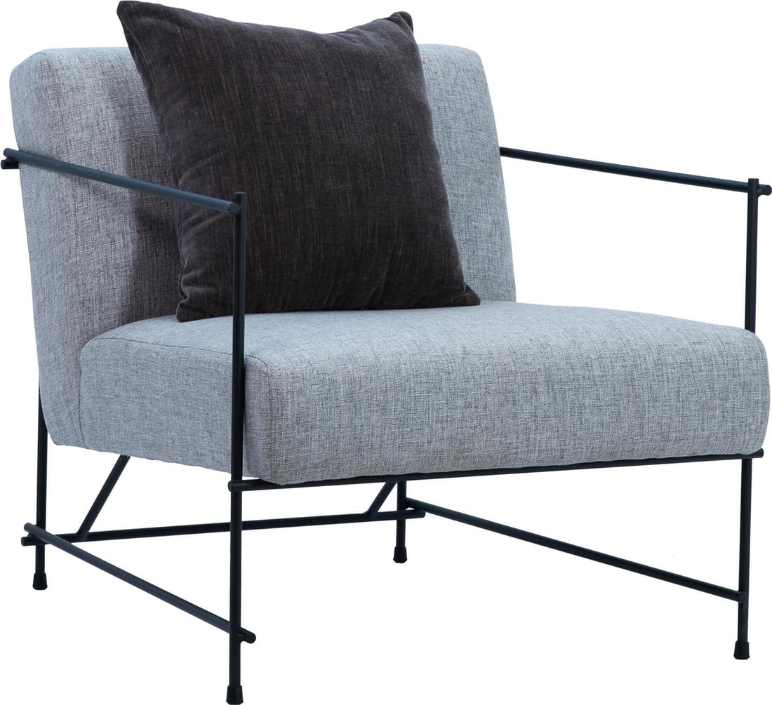 Sevilla Occasional Chair Matte Black Metal Frame Light Gray Upholstery: Sevilla Occasional Chair Matte Black Metal Frame Light Gray Upholstery Introducing the Stylish Sevilla Occasional Chair, a perfect blend of modern design and comfort. This chair features a sleek matte