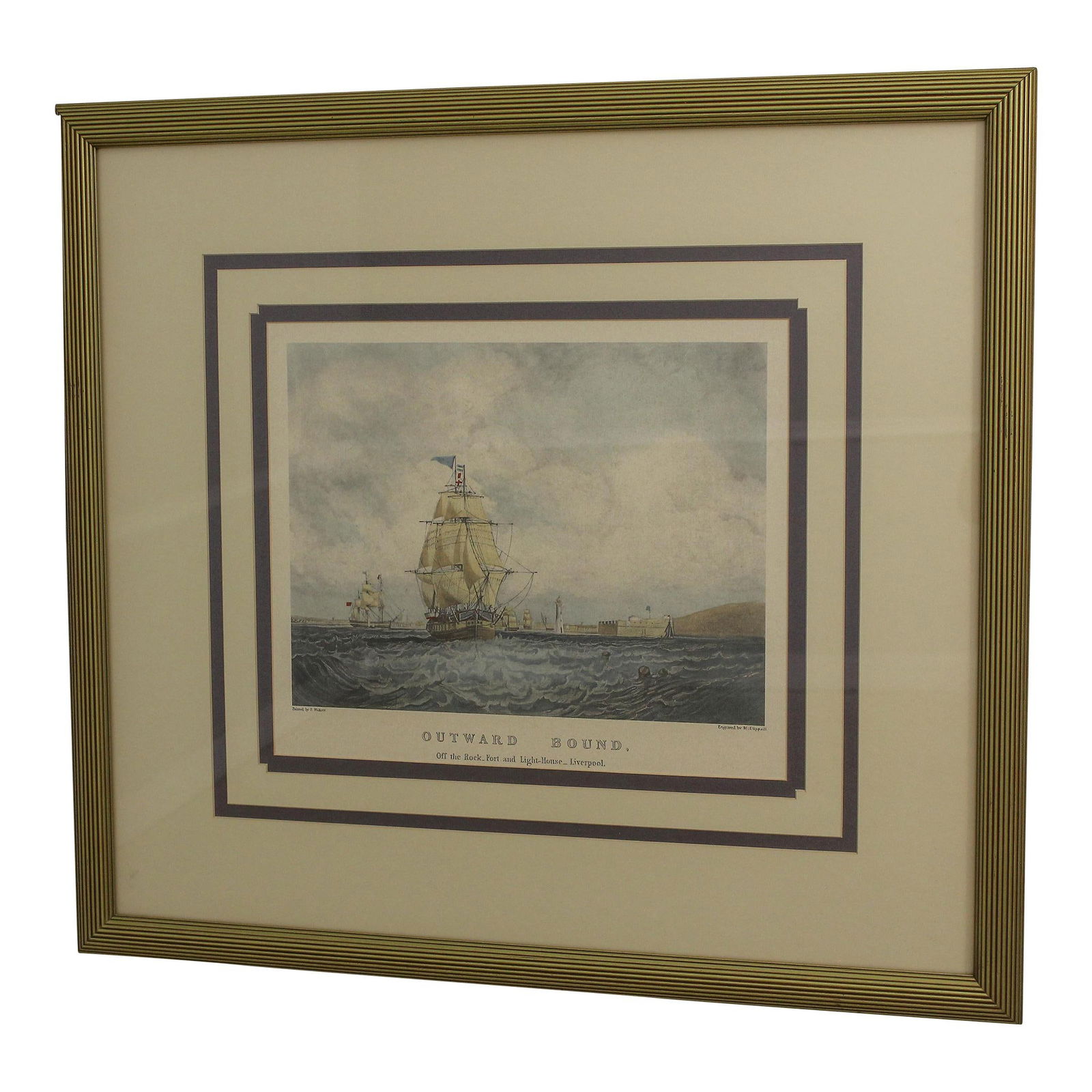 Vintage Liverpool Lighthouse Engraving Maritime Art 100 Years Old: Vintage Liverpool Lighthouse Engraving Maritime Art 100 Years Old This stunning vintage engraving features the Liverpool Lighthouse Tall Ship, showcasing vibrant colors and quality construction. Profe