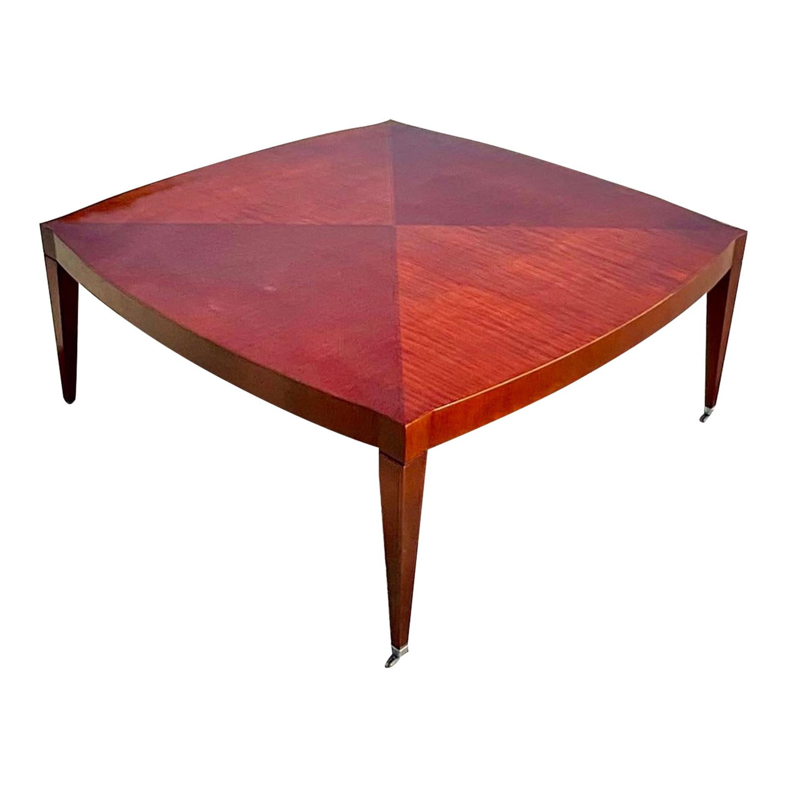 Vintage Baker Harlequin Two Tone Coffee Table with Diamond Design: Vintage Baker Harlequin Two Tone Coffee Table with Diamond Design This exquisite vintage Baker Harlequin Coffee Table showcases a striking two-tone design, characterized by a beautiful diamond pattern