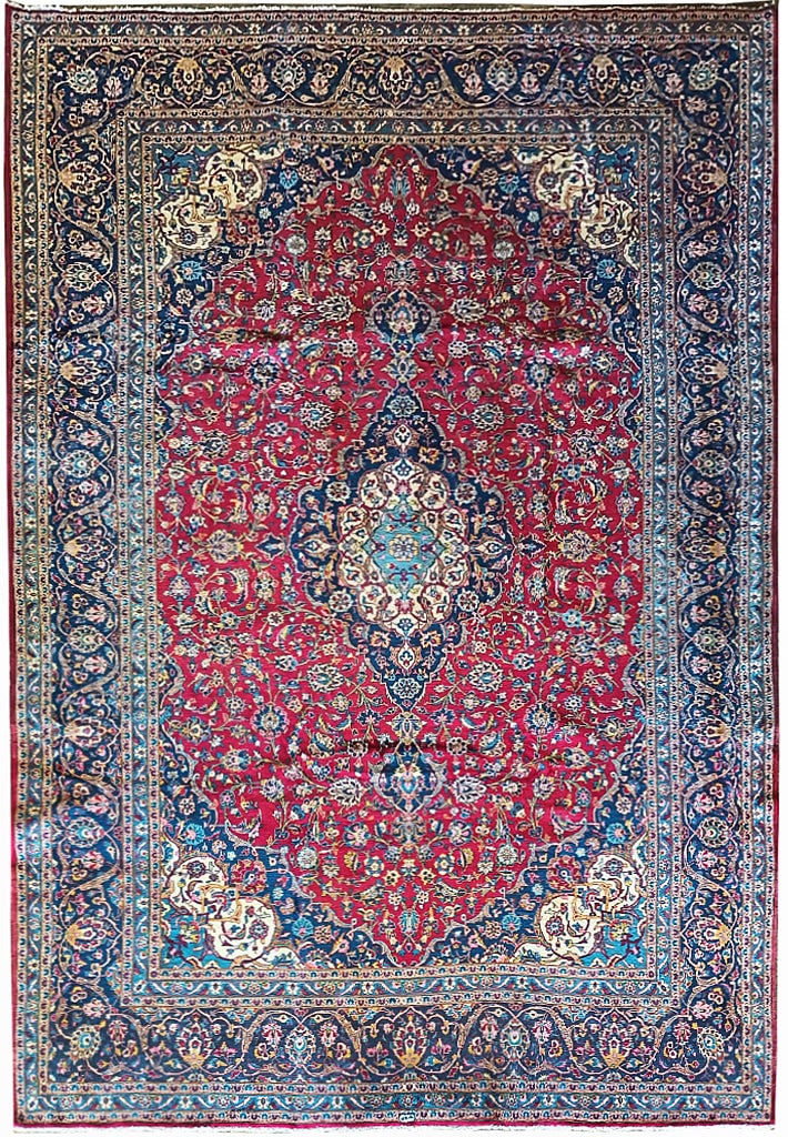 9.8 x 13.5 Hand-Knotted Persian Kashan Rug Premium Wool: 9.8 x 13.5 Hand-Knotted Persian Kashan Rug Premium Wool Free continental US Shipping Elevate your living space with this stunning 9.8 x 13.5 Classic Traditional Persian Kashan Rug. Handcrafted by skil
