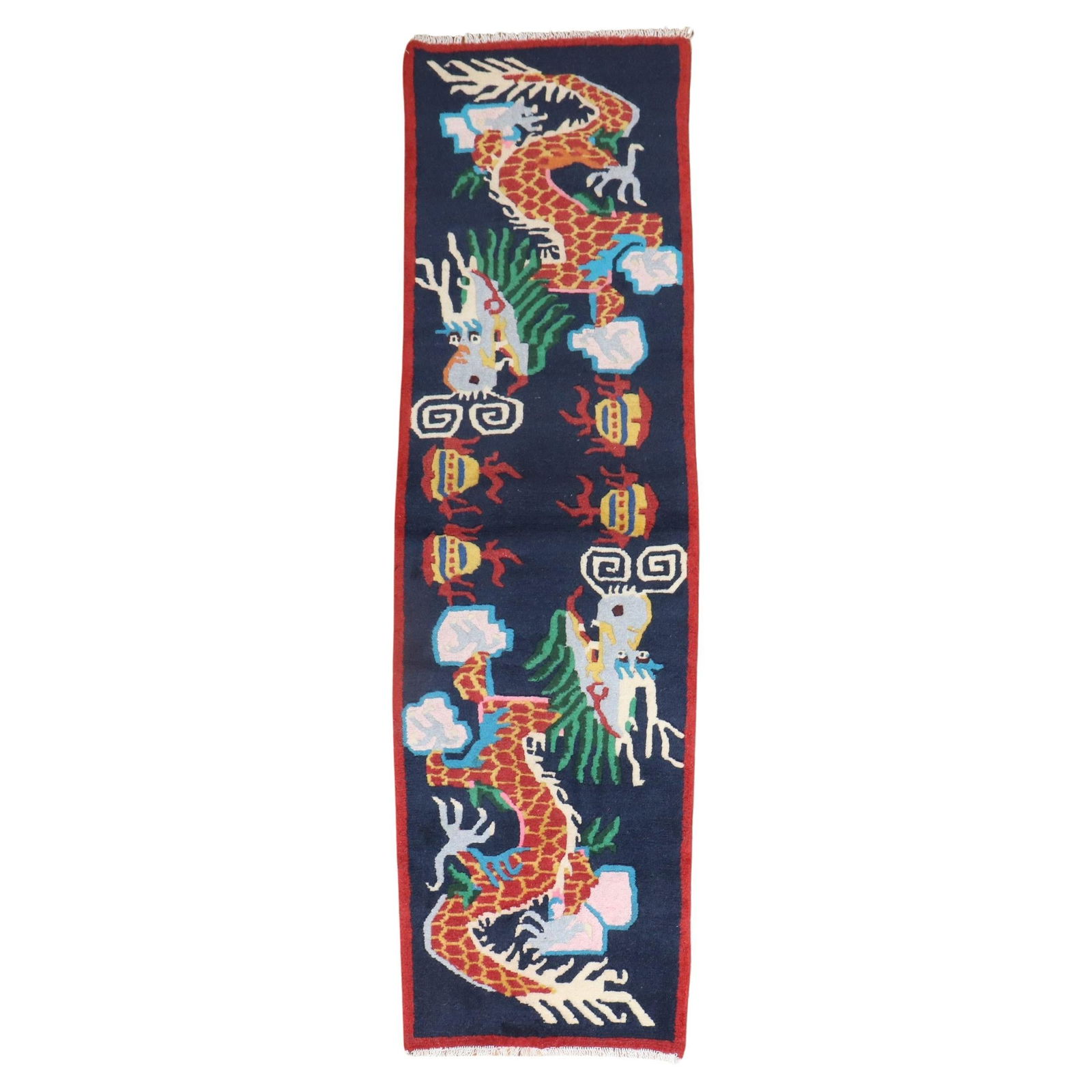 Zabihi Collection Vintage Khotan Hand-Knotted Tibetan Runner 23x75: Zabihi Collection Vintage Khotan Hand-Knotted Tibetan Runner 23x75 Discover the elegance of this vintage narrow Tibetan runner from the Zabihi Collection. Crafted in the late 20th century using tradit