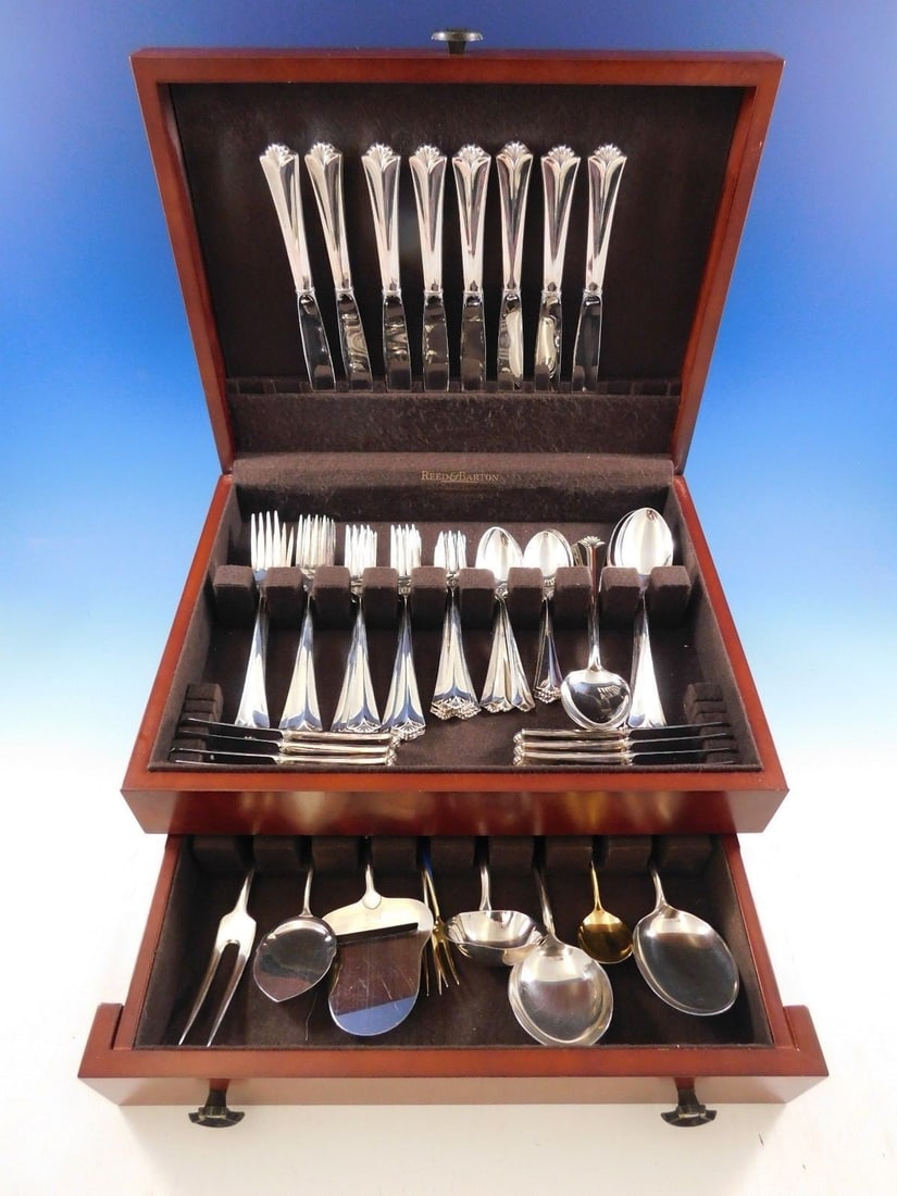 David Andersen Town Hall 830 Silver Flatware Set 65 Pieces with New Storage Chest: David Andersen Town Hall 830 Silver Flatware Set 65 Pieces with New Storage Chest Enhance your dining experience with this exquisite 65-piece flatware set from David Andersen, featuring the elegant 'T