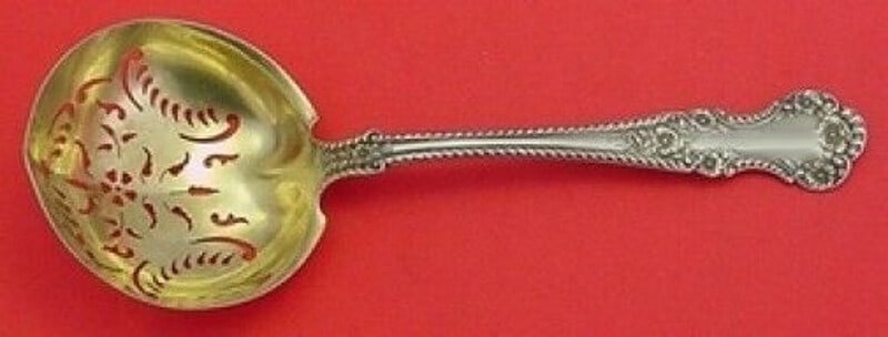 Gorham Cambridge Sterling Silver Sugar Sifter 6 3/4 inches Gold Washed Floral Pierced: Gorham Cambridge Sterling Silver Sugar Sifter 6 3/4 inches Gold Washed Floral Pierced This exquisite sugar sifter from the Cambridge pattern by Gorham is a stunning example of craftsmanship from the 1