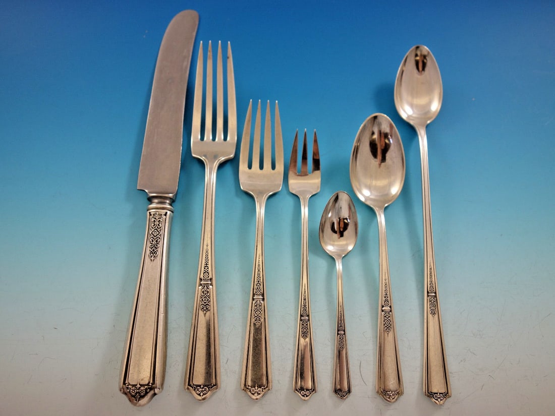 Towle Seville Sterling Silver Flatware Set 49 Pieces with Storage Chest: Towle Seville Sterling Silver Flatware Set 49 Pieces with Storage Chest Discover the elegance of the Seville pattern by Towle with this exquisite 49-piece sterling silver flatware set, perfect for any