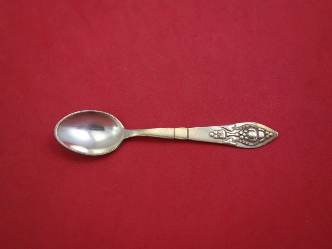 Georg Jensen Fuchsia Sterling Silver Mocha Spoon 3 3/4 inches GI Mark: Georg Jensen Fuchsia Sterling Silver Mocha Spoon 3 3/4 inches GI Mark This exquisite mocha spoon is part of the Fuchsia pattern by Georg Jensen, renowned for its elegant design. Crafted from high-qual
