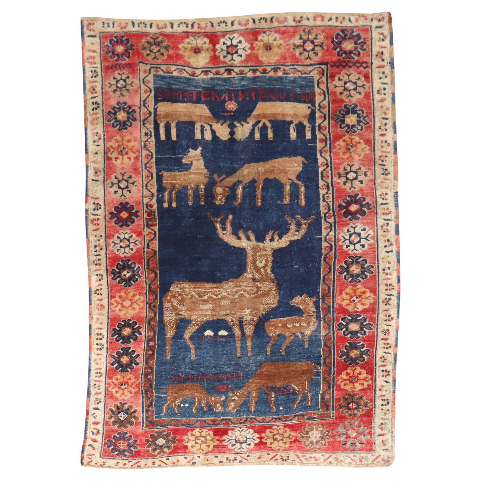 Early 20th Century Turkish Wool Deer Dowry Rug 51 x 72: Early 20th Century Turkish Wool Deer Dowry Rug 51 x 72 This exquisite Turkish dowry rug showcases a charming pictorial design featuring a deer, embodying the rich heritage of folk art. Hand-woven from