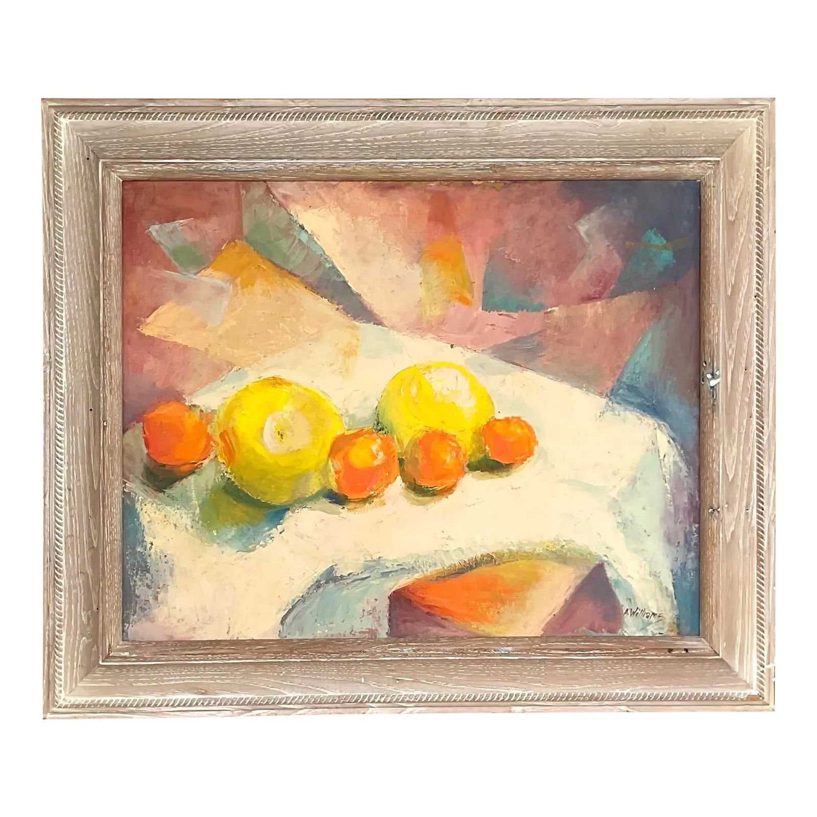 Vintage Boho Geometric Still Life Oil Painting on Canvas: Vintage Boho Geometric Still Life Oil Painting on Canvas Transform your environment with this Vintage Boho Original Geometric Still Life Oil Painting on Canvas. This artwork showcases a unique blend o
