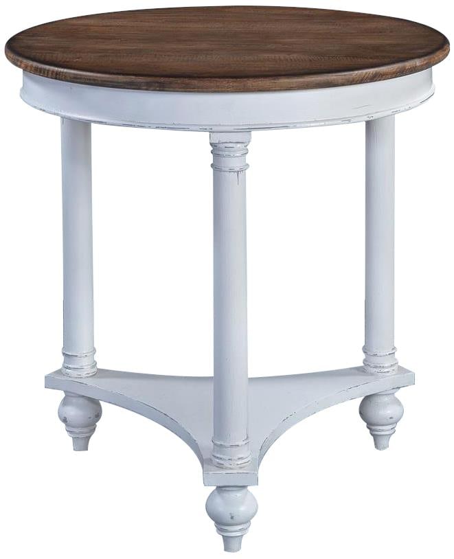 Glenbrook Antique-Inspired Solid Wood Lamp Table with Rustic Finish (1 of 4)