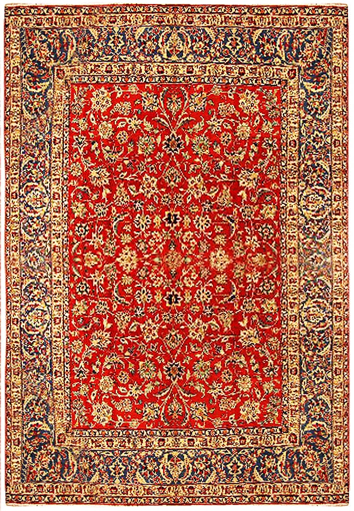 Handcrafted Persian Esfahan Wool Rug 9'4 x 13'4: Handcrafted Persian Esfahan Wool Rug 9'4 x 13'4 Free continental US Shipping Enhance your living space with this exquisite 9.4 x 13.4 old Persian Esfahan wool rug, handcrafted by skilled Persian artis