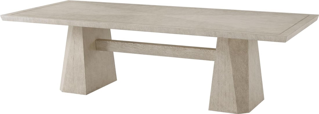 Elegant Vicenzo Rectangle Dining Table by Theodore Alexander Oak Veneer: Elegant Vicenzo Rectangle Dining Table by Theodore Alexander Oak Veneer Elevate your dining experience with the Stylish Vicenzo Dining Table by Theodore Alexander. This exquisite rectangular table, cr