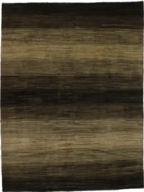 Multicolored Wool Gabbeh Rug Hand-Knotted Modern Striped Pattern 5'8 x 7'6: Multicolored Wool Gabbeh Rug Hand-Knotted Modern Striped Pattern 5'8 x 7'6 This hand-knotted contemporary Gabbeh area rug features a modern striped design in multicolored tones including beige, tan, a