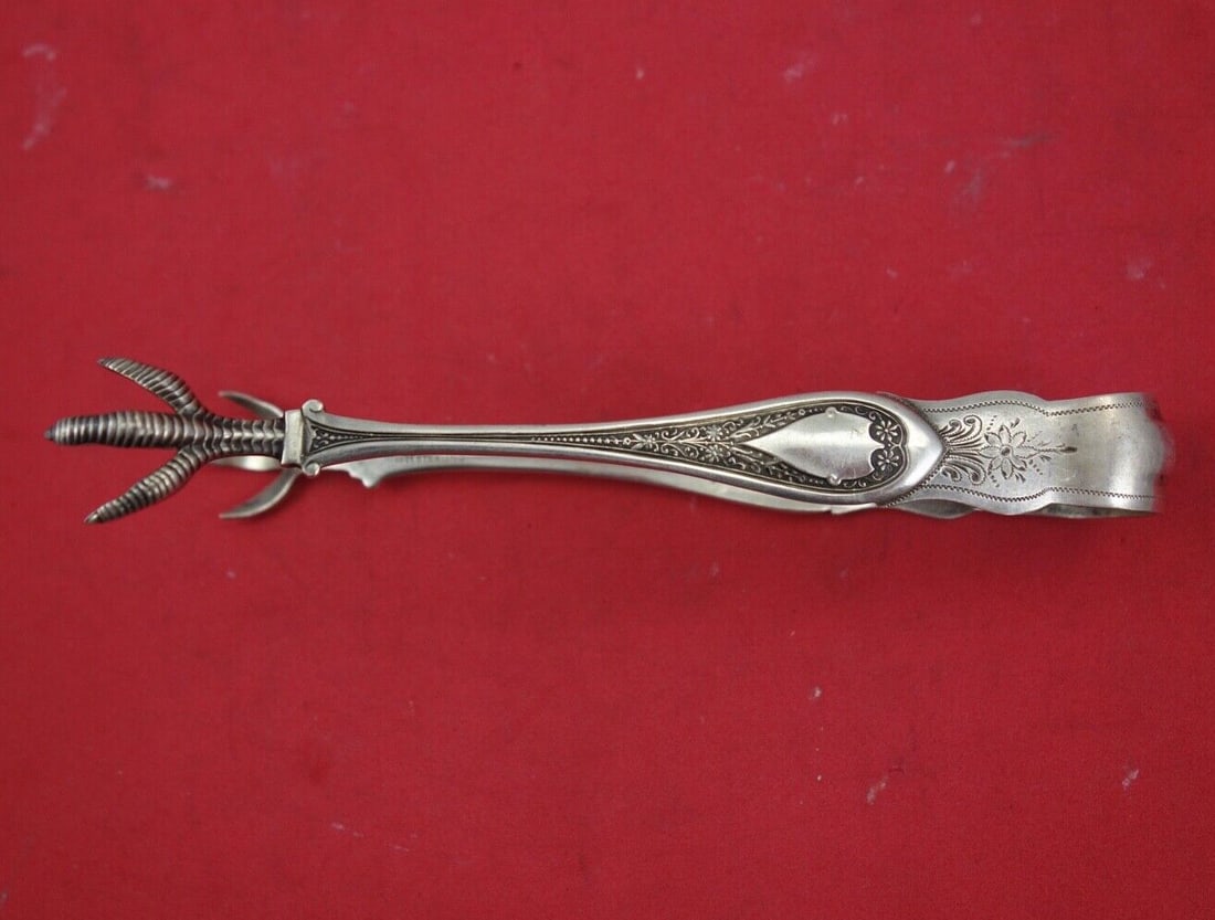 Wood & Hughes Marguerite Sterling Silver Sugar Tong 5 3/8 Inches (1 of 2)