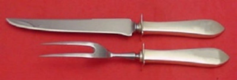 Watson Old Colony Sterling Silver 2pc Steak Carving Set: Watson Old Colony Sterling Silver 2pc Steak Carving Set This elegant 2-piece steak carving set features the classic Old Colony pattern by Watson, crafted from high-quality sterling silver with stainle