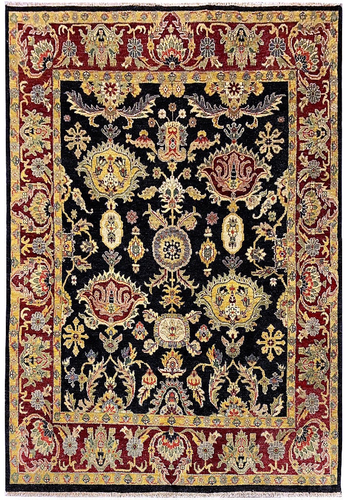 7'7" x 9'6" Handmade Jaipour Area Rug Black Burgundy Wool: 7'7" x 9'6" Handmade Jaipour Area Rug Black Burgundy Wool Free continental US Shipping Enhance your home decor with the 7'7" x 9'6" Handmade Jaipour Rug in Black Burgundy. This exquisite area rug show