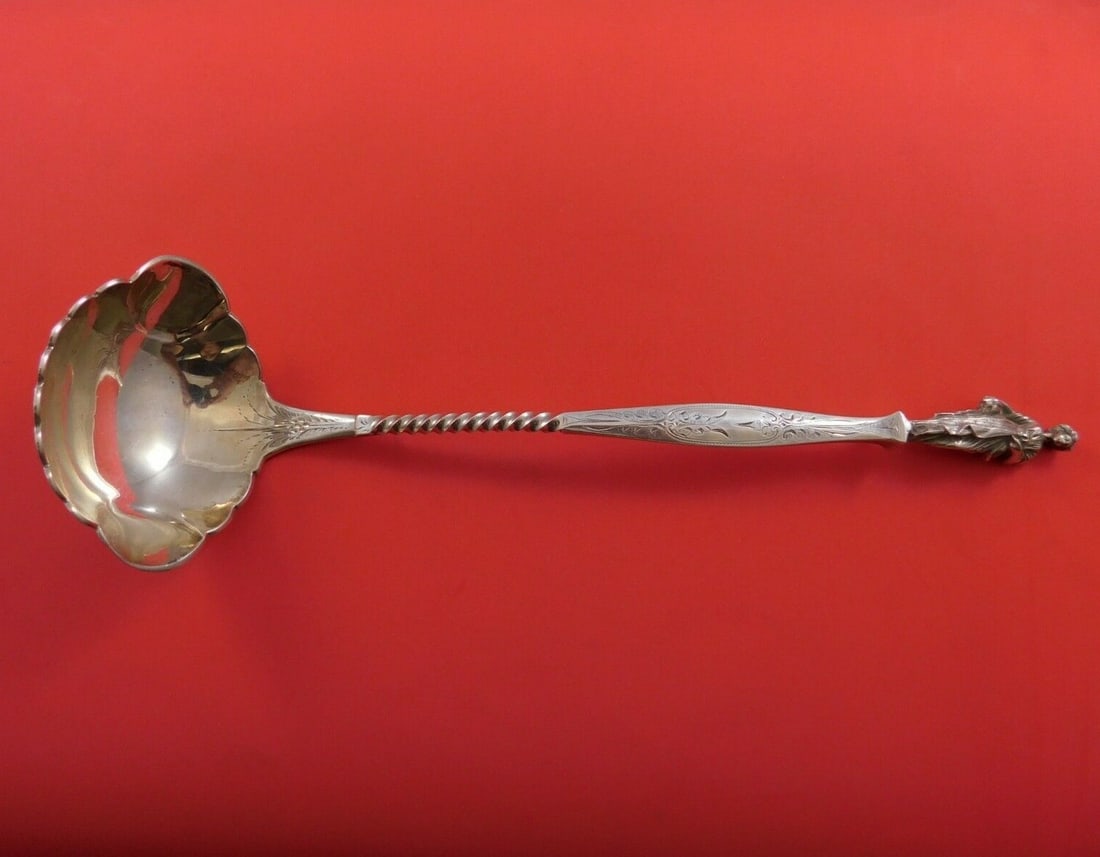 Art Silver 1860-1883 Coin Silver Punch Ladle 3-D Woman 12 Inch: Art Silver 1860-1883 Coin Silver Punch Ladle 3-D Woman 12 Inch This exquisite coin silver punch ladle, crafted between 1860 and 1883, features a stunning 3-D hand-engraved representation of a full wom