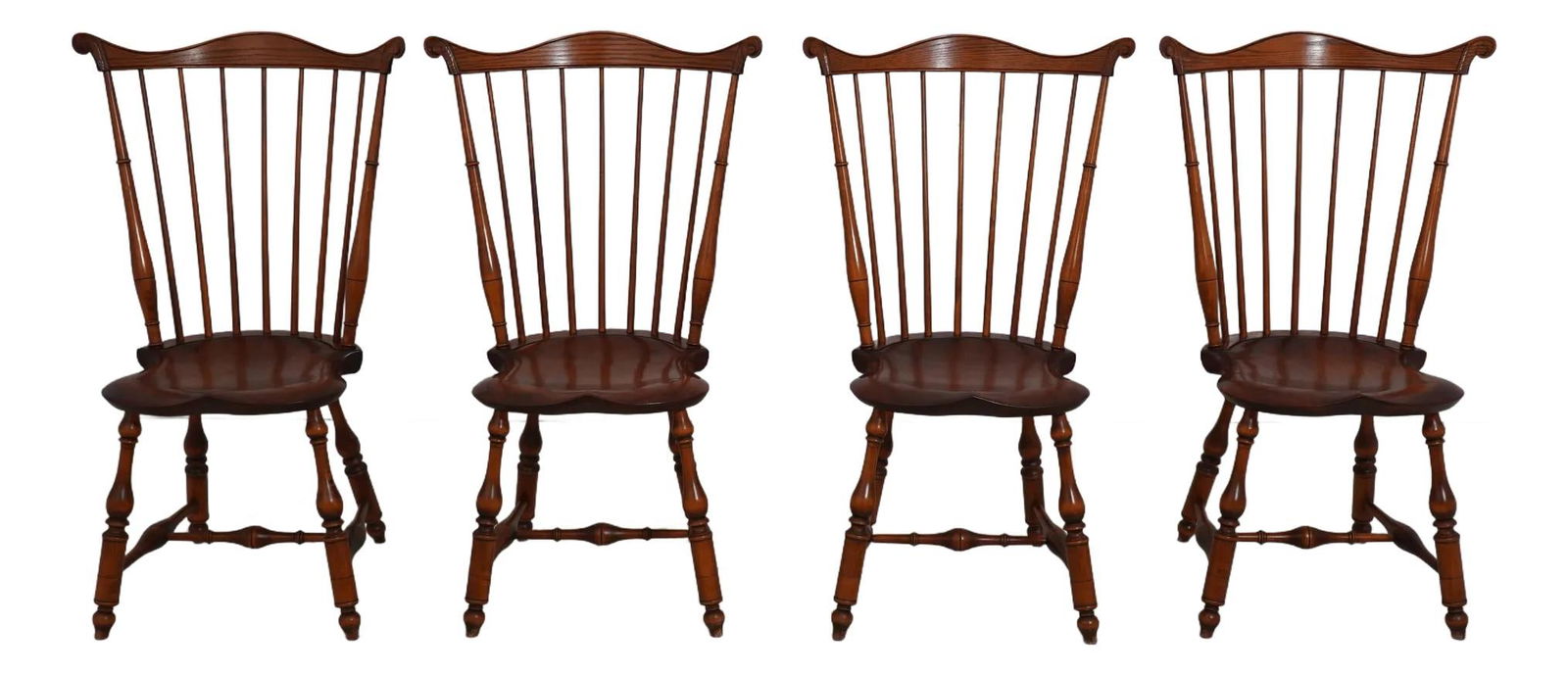 Set of 4 Dr Dimes Windsor Dining Chairs Brown Wood (1 of 10)