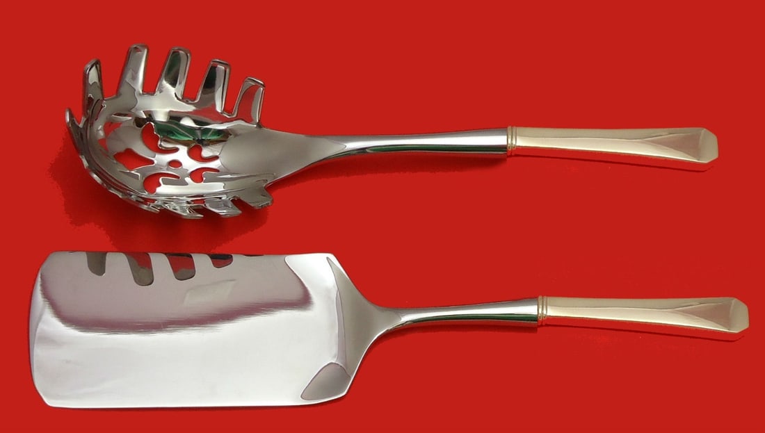 Monterey by Wallace Sterling Silver 2pc Italian Pasta Server Set: Monterey by Wallace Sterling Silver 2pc Italian Pasta Server Set This exquisite two-piece Italian Pasta Server Set from the Monterey collection by Wallace is crafted from high-quality sterling silver