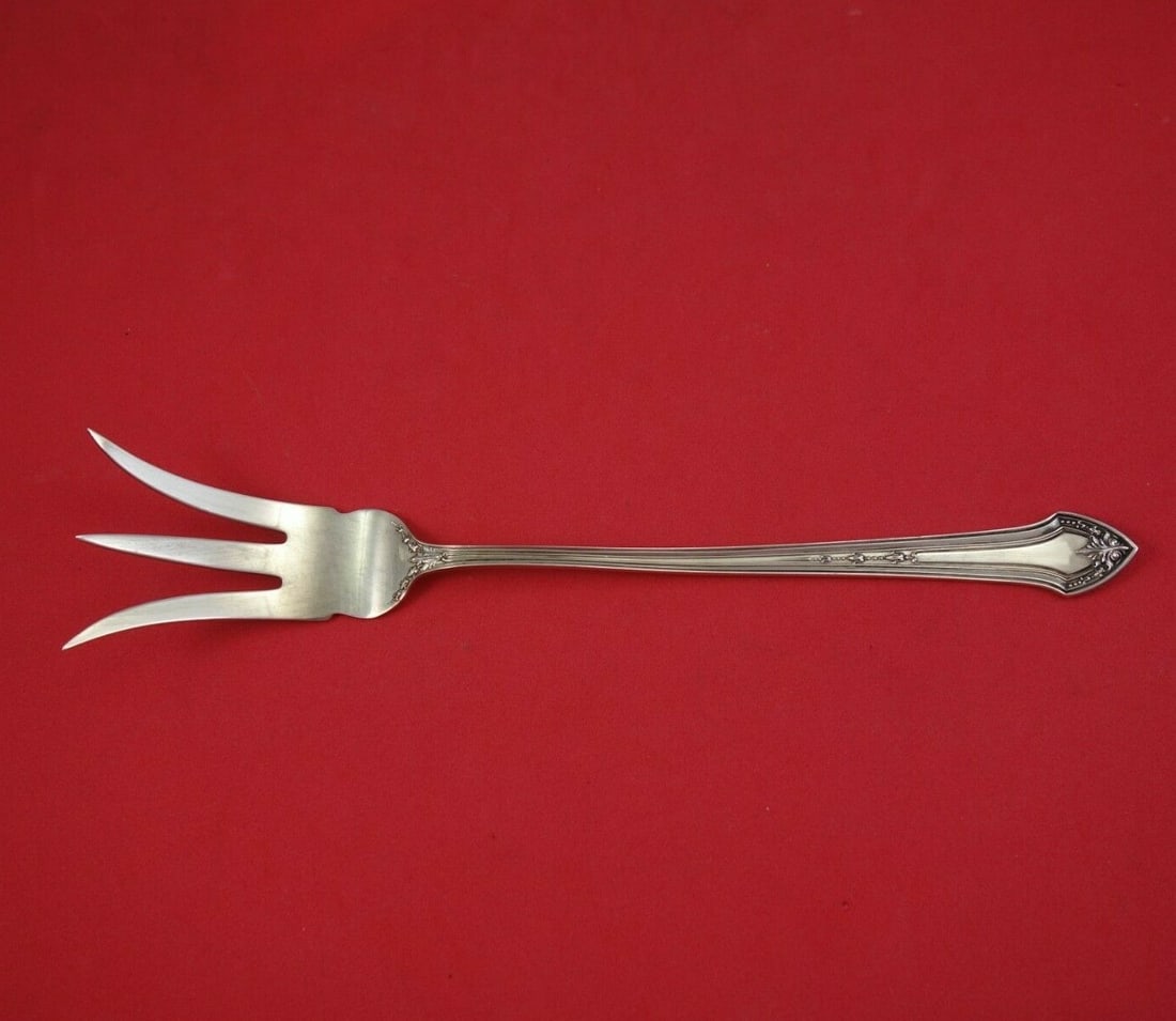 Durgin Lenox Sterling Silver Lettuce Fork 8 7/8 inch Serving Piece: Durgin Lenox Sterling Silver Lettuce Fork 8 7/8 inch Serving Piece This exquisite lettuce fork from Durgin, part of the Lenox pattern, is crafted from high-quality sterling silver. Measuring 8 7/8 inc