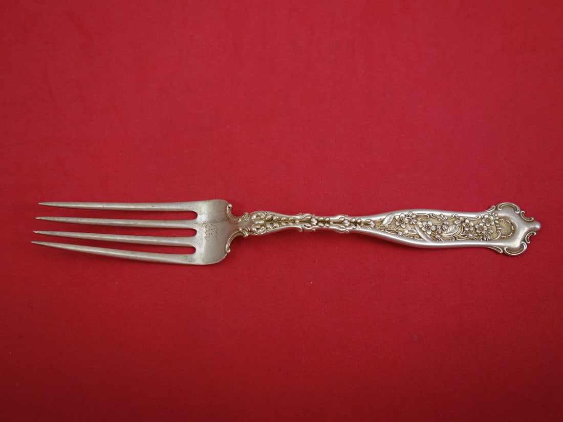Whiting Dresden Sterling Silver Dinner Fork 7.5 Inch Antique Flatware: Whiting Dresden Sterling Silver Dinner Fork 7.5 Inch Antique Flatware This exquisite dinner fork from the Dresden pattern by Whiting Manufacturing Company boasts a timeless design and is crafted from