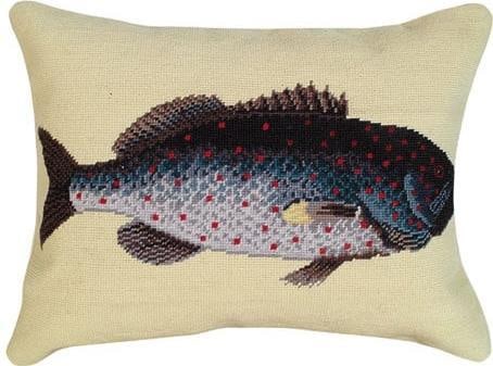 Handmade Williamsburg Rock Fish Design Pillow 16x20: Handmade Williamsburg Rock Fish Design Pillow 16x20 Add a touch of charm to your decor with this vintage-style pillow featuring a delightful rock fish design. Handmade and crafted with care, this pill