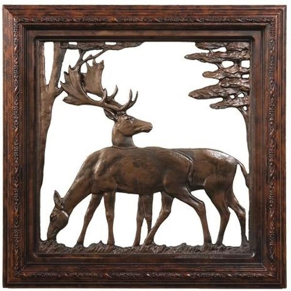 Lodge Style Resin Fallow Deer Wall Art 14x14 Silhouette: Lodge Style Resin Fallow Deer Wall Art 14x14 Silhouette Introducing a beautifully crafted Fallow Deer Wall Art, perfect for adding a touch of rustic charm to your home. This stunning piece is meticulo