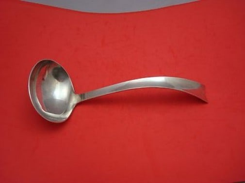 Allan Adler Sunset Sterling Silver Soup Ladle 9 3/4 inches: Allan Adler Sunset Sterling Silver Soup Ladle 9 3/4 inches This exquisite soup ladle features the elegant "Sunset" pattern by Allan Adler, crafted from high-quality sterling silver. Measuring 9 3/4 in