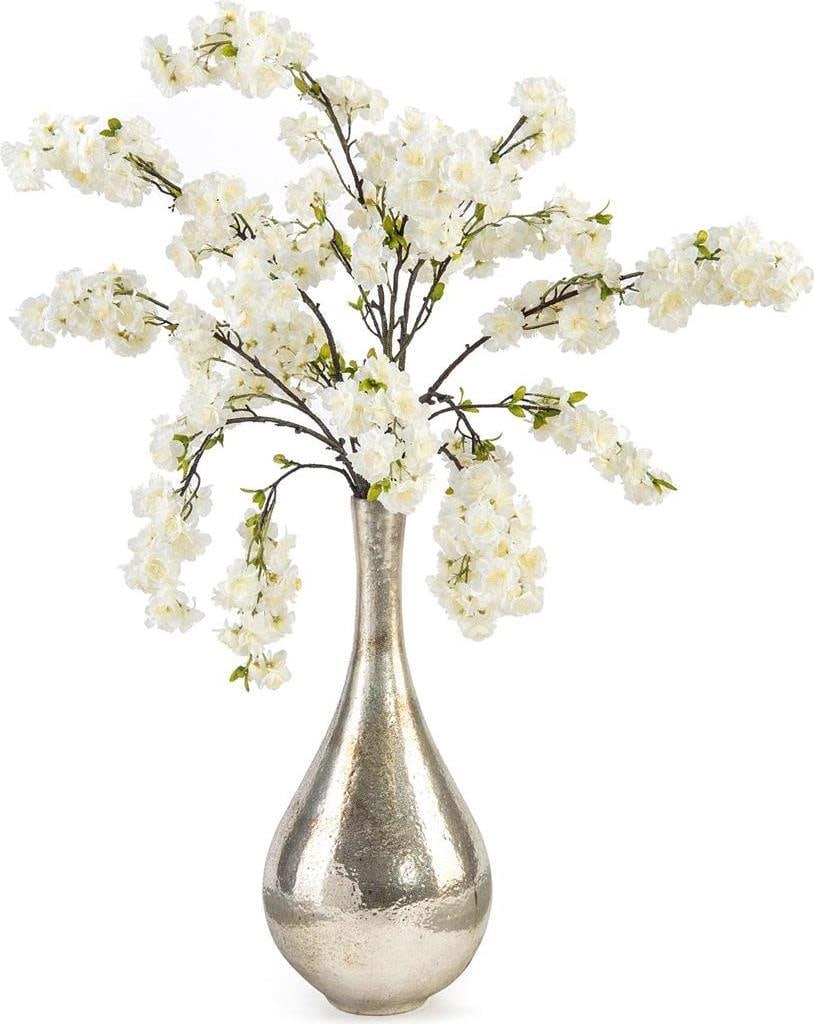Fran Bearden Gooseneck Vase by John-Richard in Earth Silver Finish: Fran Bearden Gooseneck Vase by John-Richard in Earth Silver Finish Introducing a stunning Gooseneck Vase designed by Fran Bearden, featuring a contemporary style that complements any botanical arrange