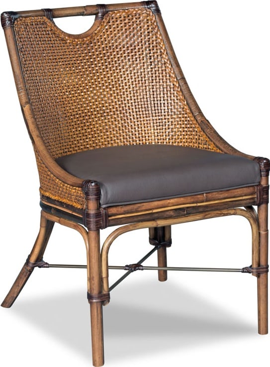 Woodbridge Bali Regency Leather Dining Chair Teak Rattan Finish (1 of 2)