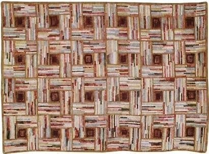 Handcrafted American Hooked Rug 6x9 Camp Looking Glass: Handcrafted American Hooked Rug 6x9 Camp Looking Glass Discover the charm of this handcrafted vintage style American hooked rug, designed to bring a touch of rustic elegance to your home. Made with ca