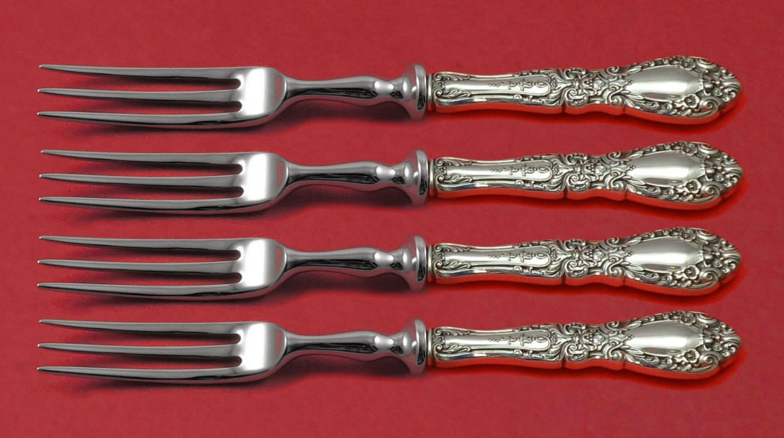 Alvin Prince Eugene Sterling Silver 4-Piece Fruit Fork Set 6": Alvin Prince Eugene Sterling Silver 4-Piece Fruit Fork Set 6" Enhance your dining experience with this elegant 4-piece fruit fork set from Alvin, featuring the exquisite Prince Eugene pattern. Each fo