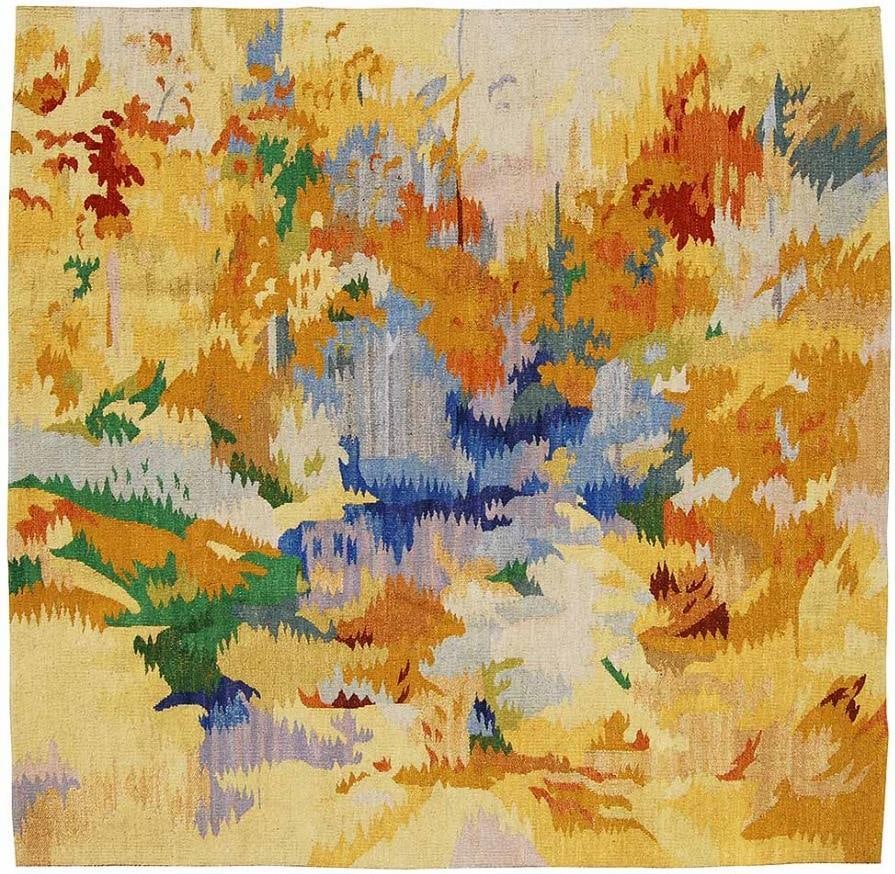 Provence Home 60x60 Aubusson Wool Tapestry Beige Hand-Woven: Provence Home 60x60 Aubusson Wool Tapestry Beige Hand-Woven Introducing a stunning 60x60 Aubusson wool tapestry, perfect for adding a touch of elegance to your home decor. This exquisite piece feature