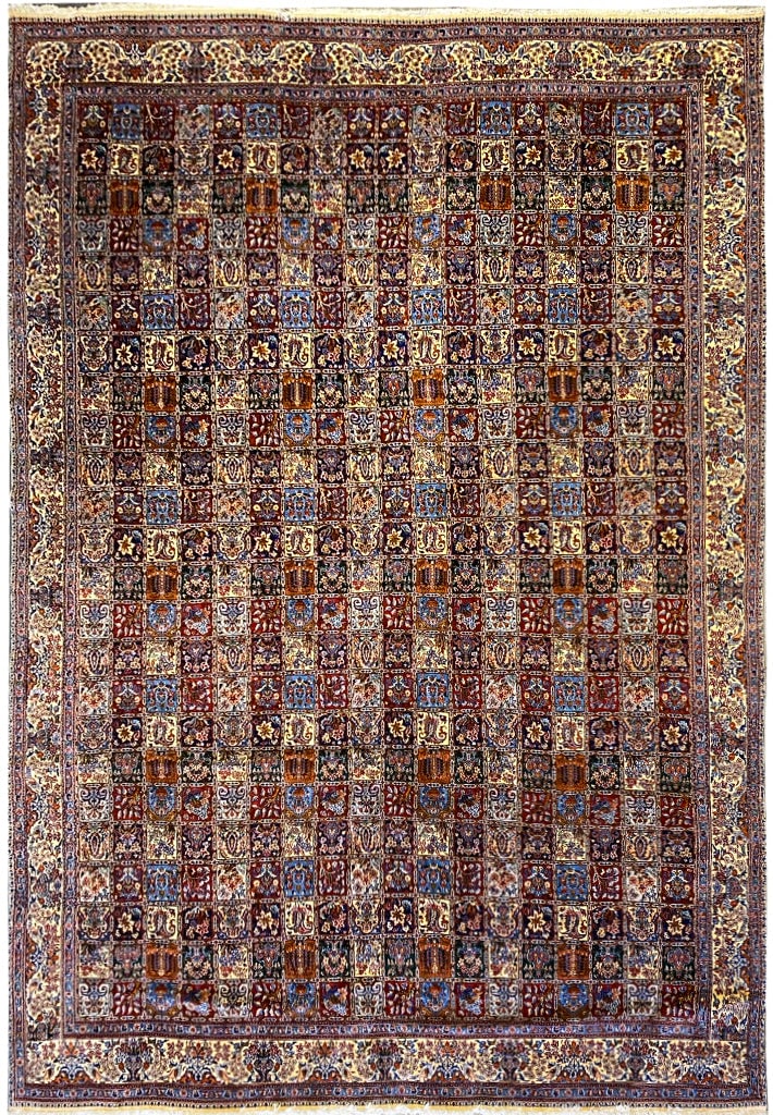 12.8 x 18.7 Persian Bakhtiar Rug Hand-Knotted Fine Wool Multi-Color: 12.8 x 18.7 Persian Bakhtiar Rug Hand-Knotted Fine Wool Multi-Color Free continental US Shipping Transform your living space with this luxurious 12.8 x 18.7 Authentic Quality Persian Bakhtiar Rug. Cra