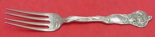 Shiebler Fiorito Sterling Silver 7 Inch Fork Multi Motif Flatware: Shiebler Fiorito Sterling Silver 7 Inch Fork Multi Motif Flatware This exquisite 7-inch fork from the Fiorito pattern by Shiebler showcases the elegance of early 20th-century design. Crafted from high