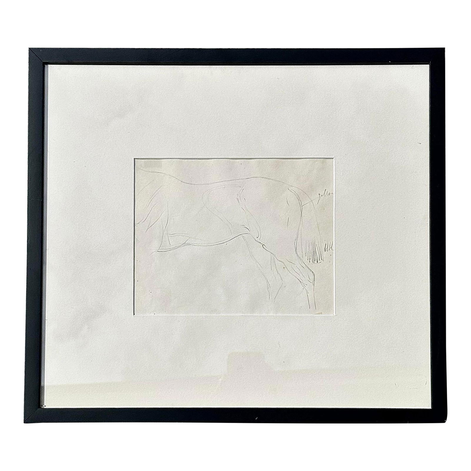 Vintage Framed Horse Sketch Print in Black Frame (1 of 5)