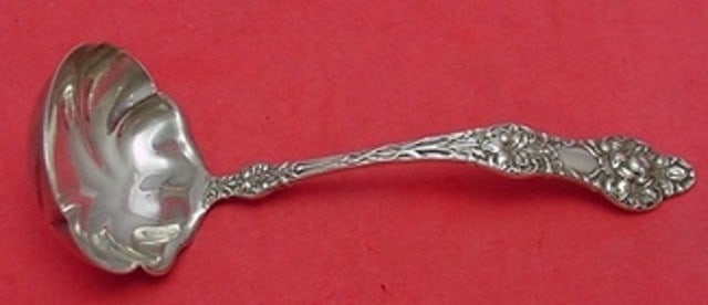 Alvin Gorham Old Orange Blossom Sterling Silver Sauce Ladle 5 3/4": Alvin Gorham Old Orange Blossom Sterling Silver Sauce Ladle 5 3/4" This exquisite sauce ladle features the classic Old Orange Blossom pattern by Alvin / Gorham. Crafted from high-quality sterling silv