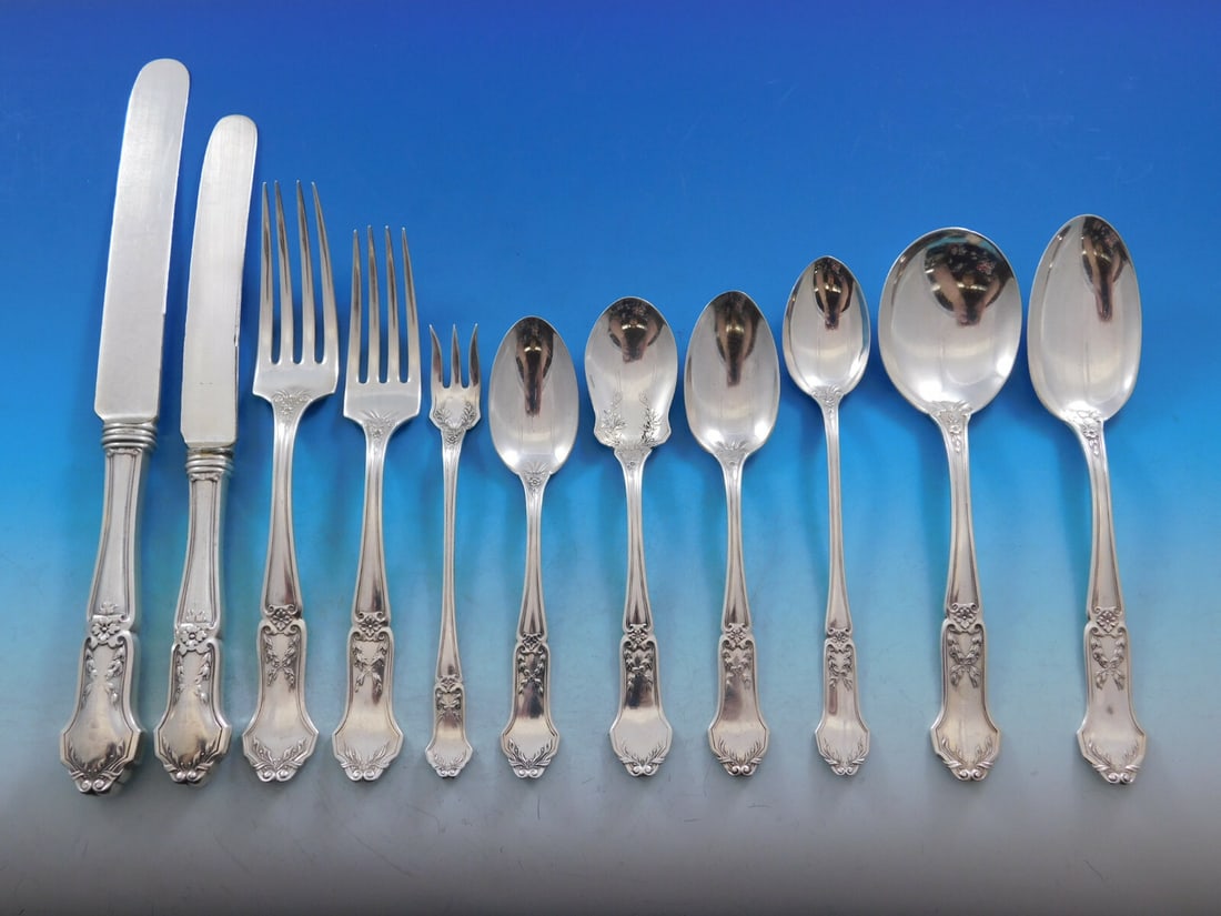 La Rochelle Sterling Silver Flatware Set 137 pc by International Silver: La Rochelle Sterling Silver Flatware Set 137 pc by International Silver Elevate your dining experience with the La Rochelle Sterling Silver Flatware Set by International Silver, a monumental and rare