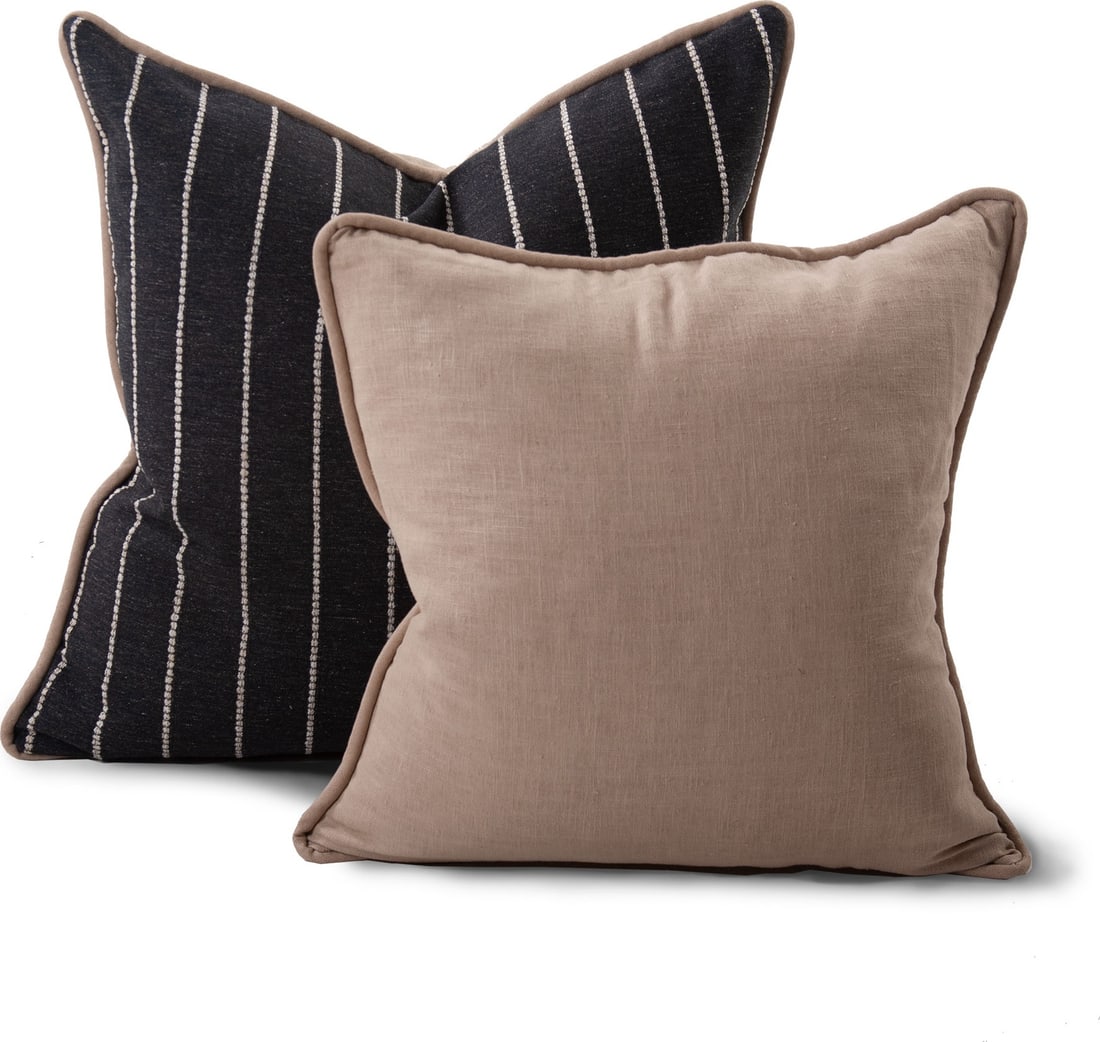 Howard Elliott Charcoal Gray Reversible Evie Square Pillow 20x20 (1 of 5)