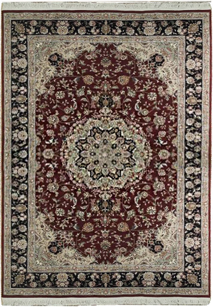 Elegant 5.11 x 9 Handmade Wool and Silk Rug: Elegant 5.11 x 9 Handmade Wool and Silk Rug Free continental US Shipping Enhance your space with this elegant handmade wool and silk rug, measuring 5.11 x 9 feet. This premium rug combines the luxurio