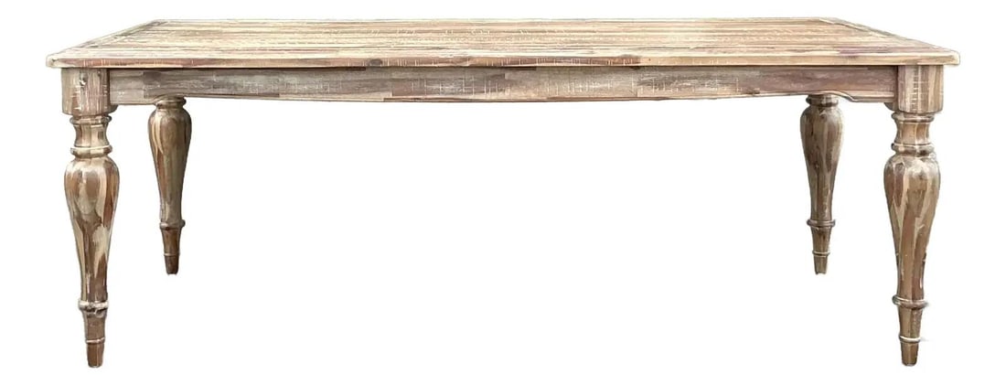 Vintage Boho Farm Table 84 Inch Rustic Aged Wood Patina: Vintage Boho Farm Table 84 Inch Rustic Aged Wood Patina Experience the perfect blend of rustic charm and timeless elegance with this vintage boho farm table. Crafted from beautifully aged wood, this t