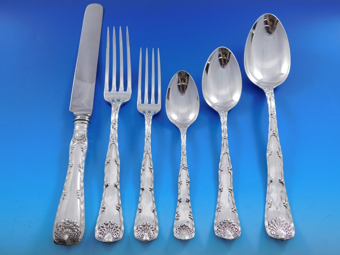 Tiffany & Co Wave Edge Sterling Silver 72 pc Flatware Set Service for 12: Tiffany & Co Wave Edge Sterling Silver 72 pc Flatware Set Service for 12 Presenting the exquisite Wave Edge Flatware Set by Tiffany & Co., a luxurious 72-piece sterling silver dinner service designed