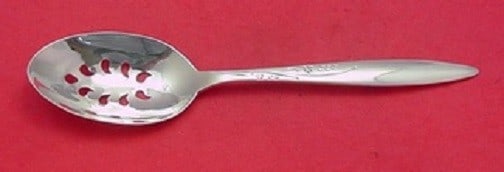 Easterling Helene Sterling Silver 9-Hole Serving Spoon 8 3/8 Custom Made: Easterling Helene Sterling Silver 9-Hole Serving Spoon 8 3/8 Custom Made This exquisite serving spoon features the Helene pattern by Easterling, crafted from high-quality sterling silver. The spoon is